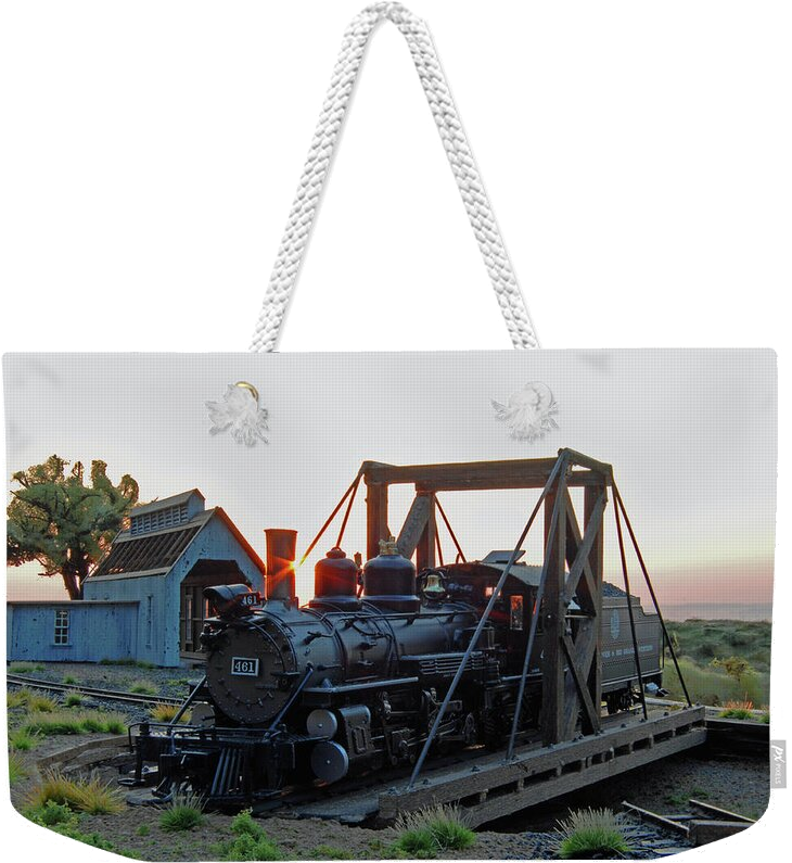 Tote bag with train print