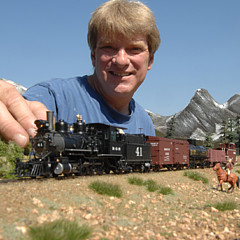 Ken Patterson with model train